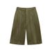 Aria Basics Aria Basics Style Women's Clothing 2025 New Model European And American Fashion Simple Suede Texture Effect Casual Shorts_ecoleips.com