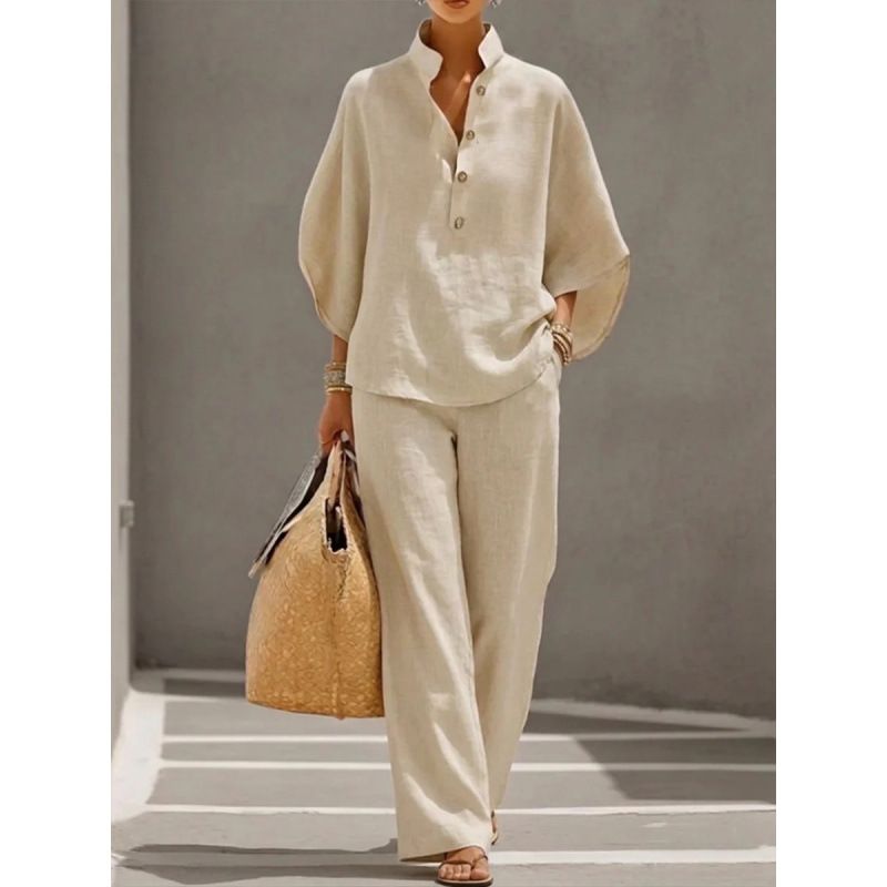 Women's Clothing Casual Shirt And Trousers Set - Urban Style Outfit For Everyday Wear_ecoleips.com