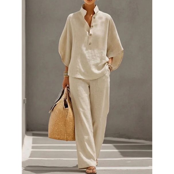 Women's Clothing Casual Shirt And Trousers Set - Urban Style Outfit For Everyday Wear_ecoleips.com