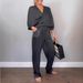 Summer Women's Solid Color Satin Short-Sleeved Top Pants Suit For Women_ecoleips.com
