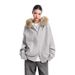 Women's Clothing Large Fur Collar Hooded Knit Cardigan Sweater For Women, Autumn Lazy Style, Zipper Coat For Couples_ecoleips.com