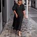 Women's Clothing Summer Macaron Color Puff Sleeve Round Neck A-Line Long Dress Style Casual Hollow Out Women's Clothing_ecoleips.com