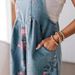 K New Retro Personalized Printed Jumpsuit, Fashionable Floral Denim Shorts_ecoleips.com