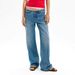 Women's Clothing Retro Light Blue Pure Cotton Spring And Autumn Washed Distressed Mid Low Waist Loose Straight Denim Trousers_ecoleips.com