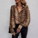 Women's Clothing New Fashion Elegant Leopard Print Long Sleeved Cardigan Shirt Tops_ecoleips.com