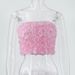 Aria Basics Aria Basics Wholesale Foreign Trade Women's Clothing 2025 Summer Niche Fashion Three-dimensional Floral Solid Color Tube Top Short_ecoleips.com