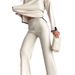 2025 New Russian Long Sleeve Sweater Knitted Top And Pants Set For Women_ecoleips.com