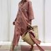Women's Striped Cardigan With Five-Quarter Sleeves, Collar, And Shirt Dress 8061_ecoleips.com
