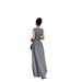 Grey Round Neck Pleated Sleeveless Elegant Simple, Slim Fit And Slimming, Front Shoulder Low Waist A-Line Long Dress For_ecoleips.com