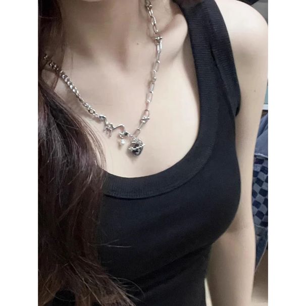 Women's Casual Sports T-Shirt Ribbed Vest Top Loose Breathable Base Layer Comfortable Spring Summer Autumn Wear_ecoleips.com