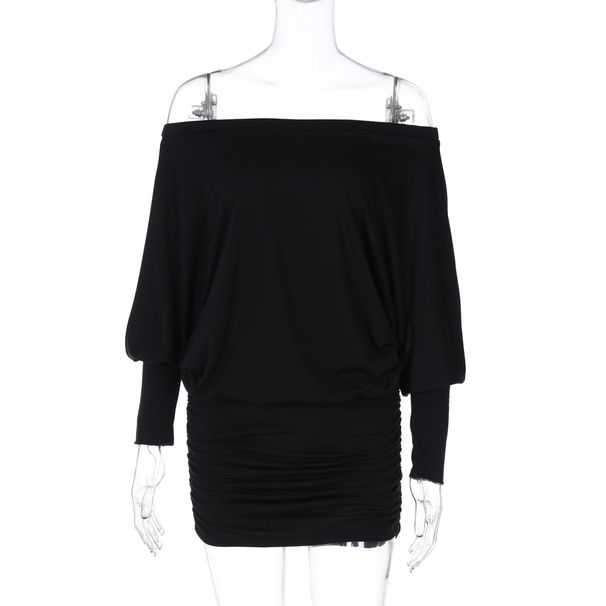 European American Style Women's Clothing 2025 Spring New Product: Sexy And Alluring Strapless Off-shoulder Ruched_ecoleips.com