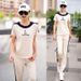 Casual Sports Suit For Women Summer 2025 New Loose Fashionable Youthful Wide-Leg Pants Two-Piece Set_ecoleips.com