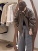 girl Girl Girl 2025 Winter New Korean Style Patchwork Lamb Wool Turn-down Collar Padded Workwear Parka Jacket For Women Casual Warm_ecoleips.com