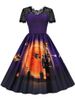 Women's Vintage Lace Halloween Dress Short Sleeve Elegant Evening Prom Costume 50s 60s Party Vintage Style_ecoleips.com