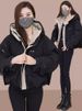 girl Girl Fleece-Lined Parka For Women Winter 2025 New Loose Casual Petite Thickened Short Coat Cotton Padded Jacket_ecoleips.com