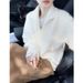 Women's Clothing Vintage Green V Neck Mohair Sweater Relaxed Fit Thick Knit Top For Autumn Winter_ecoleips.com