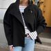 Elegant Winter And Autumn Women's Coat With Standing Collar, Buttoned Long Sleeves, And Woolen Fabric_ecoleips.com