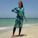 Women's Clothing Long Sleeve Women's Swimsuit With Midi Skirt Conservative Style Polyester Fabric Underwater Sports Suitable For All Ages_ecoleips.com