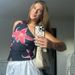 E24TP016 European And American Cross Border Lily Flower Print Oblique Collar One Shoulder Sleeveless Vest Top For Women 2024 Summer New_ecoleips.com