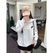 Real Shot Of Foreign Trade Women's Half-zip Polo Collar Long-sleeve Sweatshirt, Spring And Autumn Thin Loose-fitting_ecoleips.com