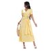 Elegant A-Line Midi Dress With Flowy Skirt – Minimalist V-Neck Dress For Work & Everyday Wear Breathable & Eco-Friendly_ecoleips.com