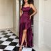 Elegant Plain Spaghetti Strap Long Dress Women Casual Vacation Party Wear_ecoleips.com
