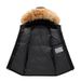 Men's Short Puffer Jacket With Hood & Big Fur Collar - Winter Warm Quilted Coat, Windproof Lightweight, 550 Fill Power Duck Down (Black/White/Red)_ecoleips.com