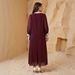 Muslim Dress Women Elegant V-Neck Arab Robe Dress – Loose Fit Short Sleeve Muslim Fashion For Modest Comfort_ecoleips.com