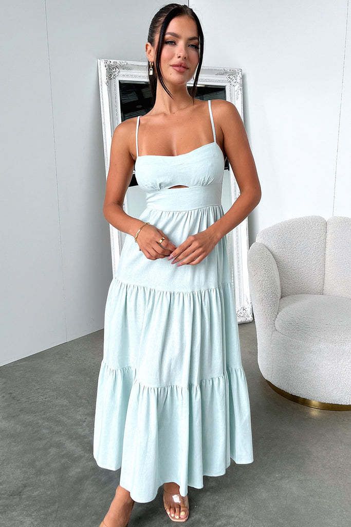 Women's Clothing New Sling Solid Color Waist Long Skirt Low Cut Elegant Women's Big Swing Skirt 246043_ecoleips.com