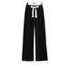 Women's Clothing Elegant Bow-Knot Red Sweater With Casual Pants Two-Piece Set, Autumn Women's Outfit, Chic And Stylish_ecoleips.com