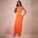 23 European And American Cross-Border Hot-Selling Strapless Printed Ruched Slimming Bow Long Dress HY024_ecoleips.com