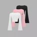 Women's Clothing Fashion Solid Color Round Neck Trumpet Sleeve Short Slim Fit T Shirt_ecoleips.com