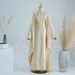 Women's Clothing Modest Abaya Dress Vibrant Lemon Yellow Abaya Dress With Scarf – Modest Long Sleeve Batwing Robe (Size 1-2, Middle Eastern Style)_ecoleips.com