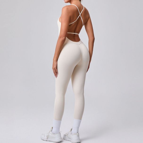 Women's Clothing Adjustable Style Shoulder Straps Peach Hip Sports Fitness One Piece Yoga Jumpsuit For Women_ecoleips.com