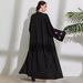 Verve Muslim Clothing Long Fashion Elegant Pocket Cardigan Embroidered Butterfly Dress Robe_ecoleips.com