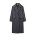 Hot-Selling Cross-Border Trade European And American Style Women's Fashion Elegant Suit Collar Striped Woolen_ecoleips.com