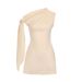 AD168 Fashionable Spring Sexy Style Private Wear For Ladies, Polyester One-Shoulder Asymmetrical Neck Ruffle Dress_ecoleips.com