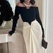 Women's Clothing Elegant Bodycon Pearl Dress – Color Blocked Evening Gown For Parties & Special Occasions_ecoleips.com