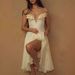 Deep V Neck Evening Gown Wholesale New Christmas Dress with 3D Floral Design Cross Border Single Piece Midi Skirt for Women_ecoleips.com