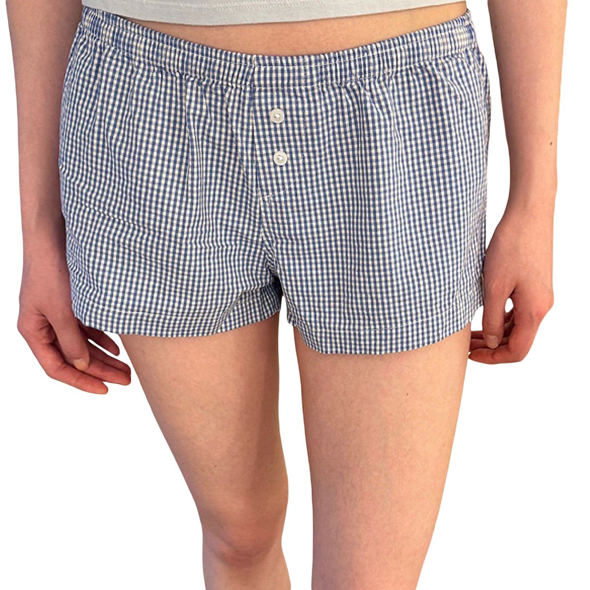 Women Summer Casual Pajama Shorts Kawaii Plaid Boyshorts Loose Ruffles Lace Lounge Bottoms Y2K Aesthetic Sleep Bottoms Homewear_ecoleips.com