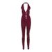 2024 Autumn Winter New Women's Fashion Sexy Halter Neck Backless Strap High Waist Zipper Slim Fit Long Pants PU Leather_ecoleips.com