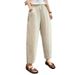 Suitable For All Seasons Carrot Summer Thin Loose Plus Size Cotton Linen Women's Eight Points Casual Harem Pants Trousers_ecoleips.com