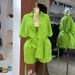 Women's Casual Lapel Shirt And Wide Leg Shorts Set Fashion Autumn New Loose Tie Short Sleeved Clothing_ecoleips.com