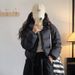 Women's Short Puffer Jacket Winter Warm Quilted Coat Loose Oversized Korean Style Casual Outerwear With Stand Collar_ecoleips.com