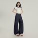 Summer New Blue American Retro Loose Wide-leg Pants For Women With Versatile Striped Patchwork Design Denim Trousers_ecoleips.com