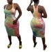 Women's Summer Fashion Tie Dye Print Mid-Length Sheet Dress Vest Style_ecoleips.com