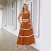 Women's Clothing Lace Collage Sleeveless Short Vest High Waist Long Skirt Suit_ecoleips.com
