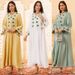 AB429 Women's Muslim Clothing Elegant Pullover Embroidered Dress Robe New Style_ecoleips.com
