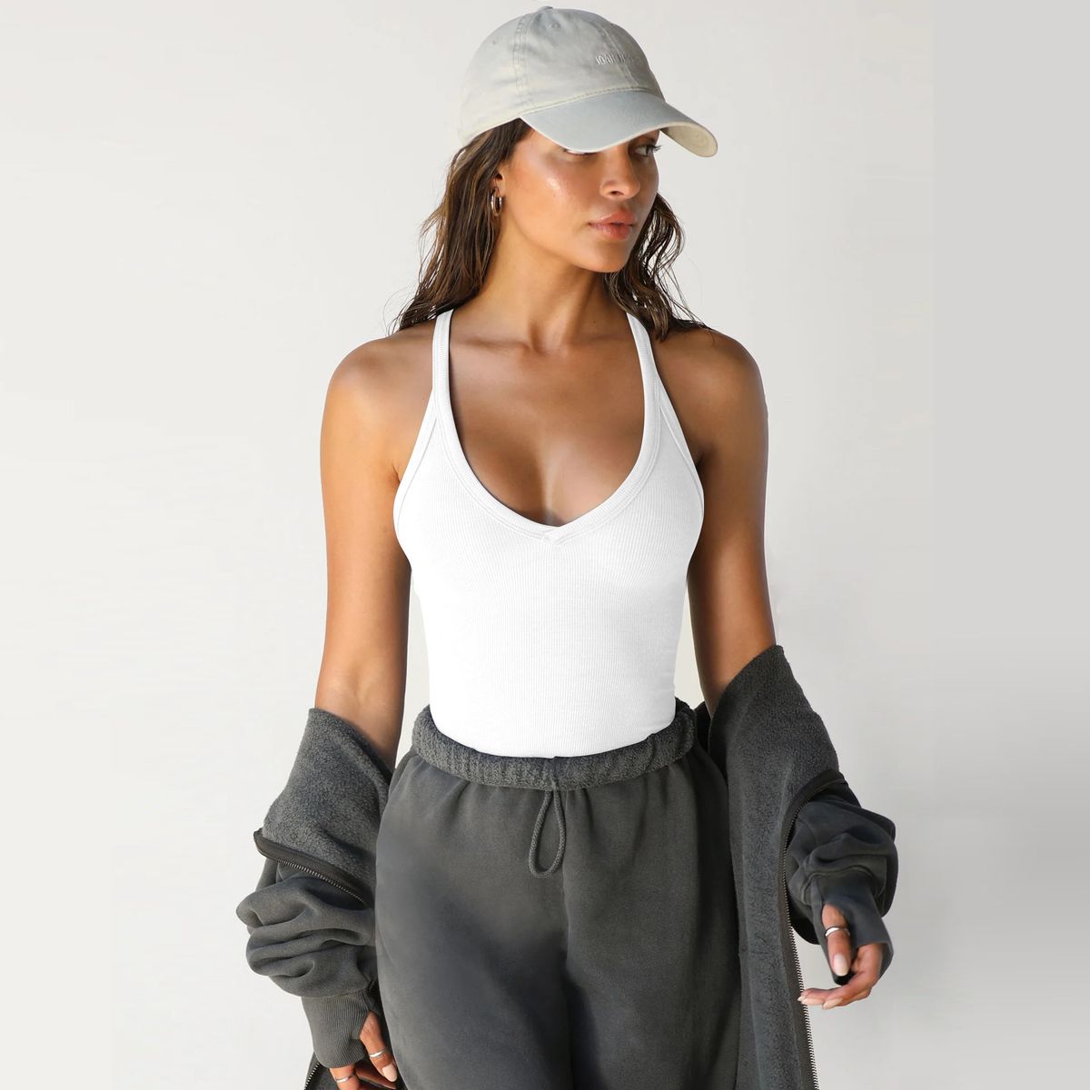 Women's Ribbed Sleeveless Top - Stretchy Bodycon Camisole For Layering Or Solo Wear Versatile Short-Length Design_ecoleips.com