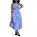 Women's Clothing Summer Fashion High Waist Pleated Slim Fit Long Dress For Women Sleeveless Solid Color For Formal & Casual For Women_ecoleips.com